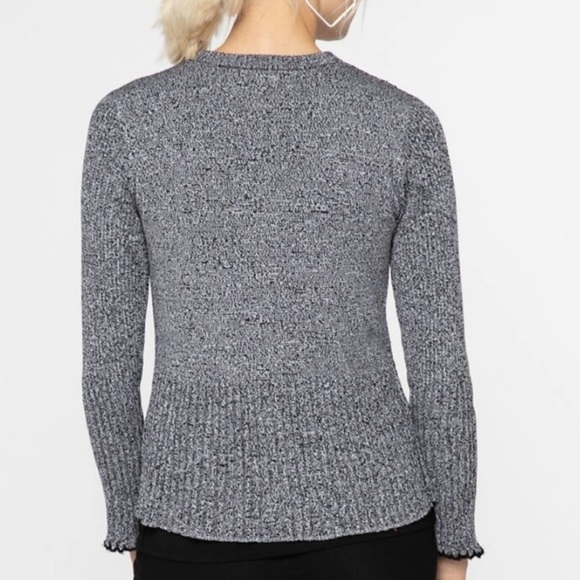 Nic + Zoe Gray & Black Button Down Sweater Cardigan Size Medium - Picture 4 of 9